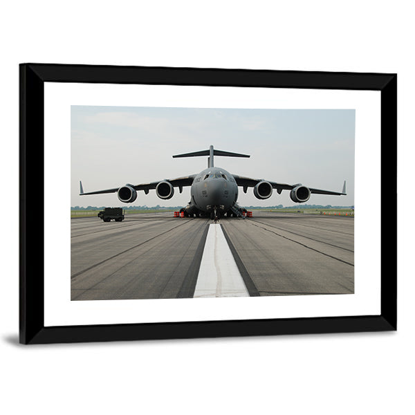 C-17 Globemaster Iii on Runway Canvas Wall Art