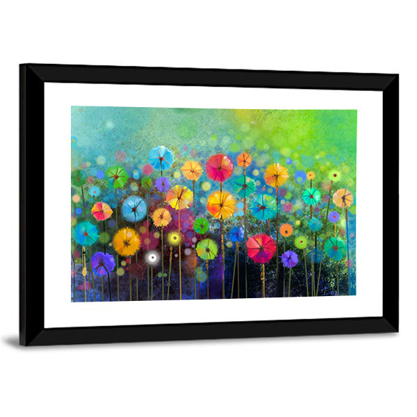 Watercolor Flowers Abstract Canvas Wall Art