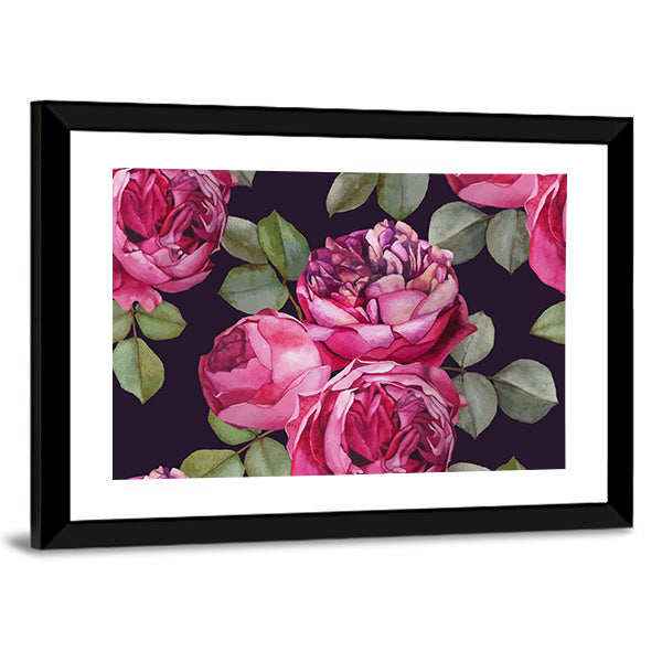 Pink Roses Bouquet Canvas Wall Art