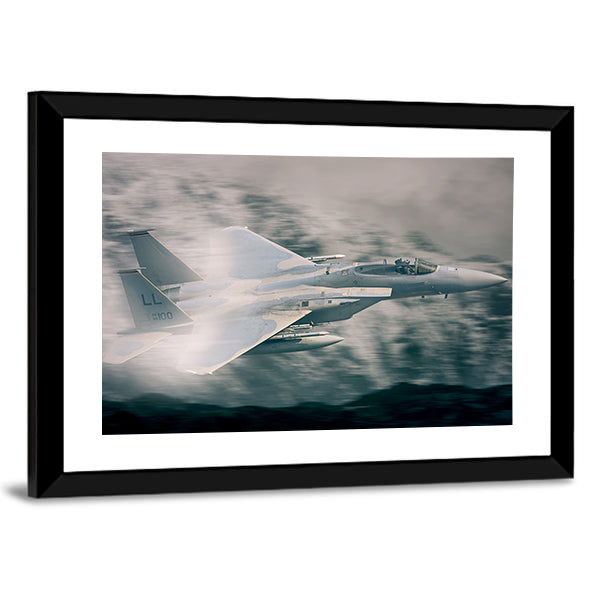 F15 Military Fighter Jet Flying Canvas Wall Art