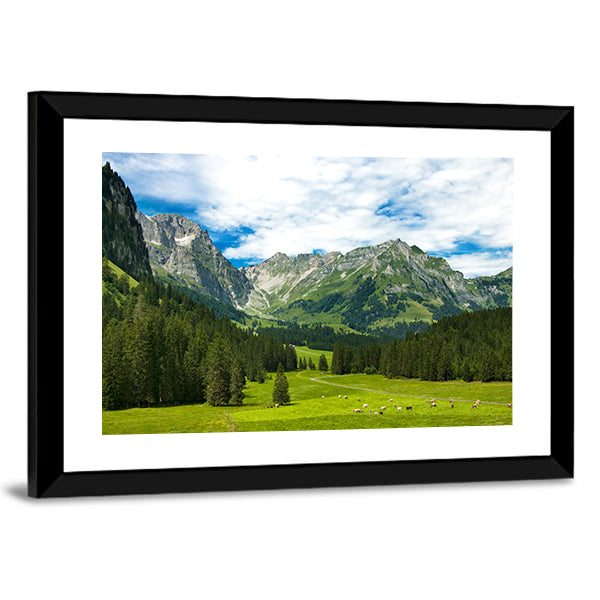 Arnibach Valley Near Engelberg Canvas Wall Art