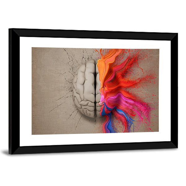 Creative Brain Paint Explosion Canvas Wall Art