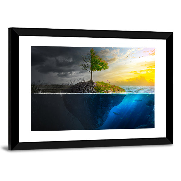 Life And Death On Floating Island Canvas Wall Art
