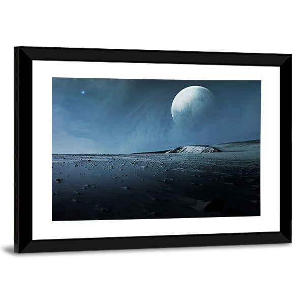 View of Pluto from Charon Canvas Wall Art