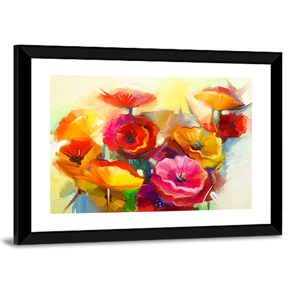 Colorful Spring Flowers Canvas Wall Art