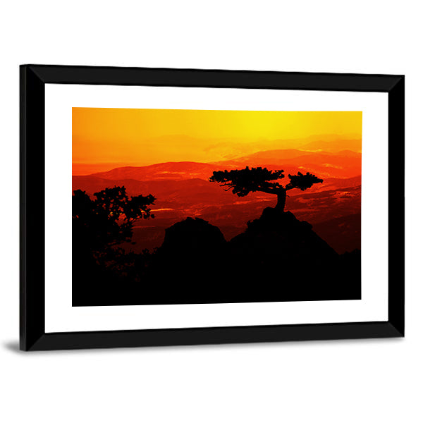 African Jungle Sunset Canvas Wall Art