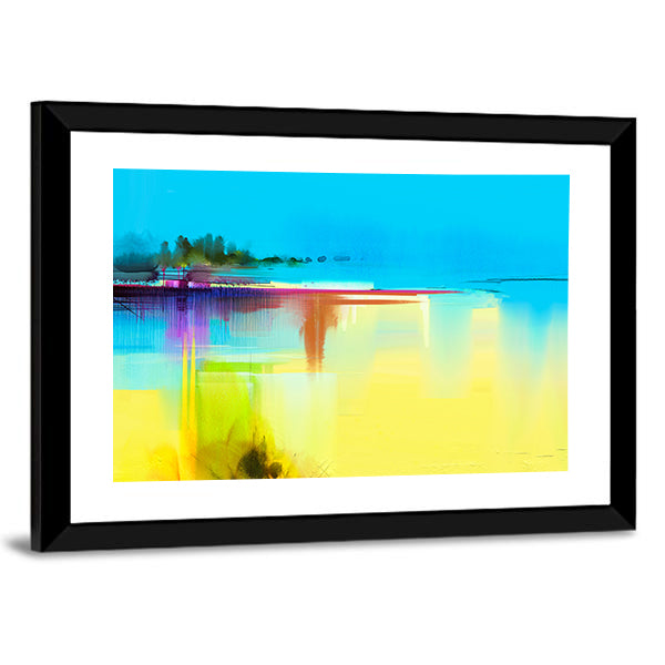 Lake In Spring Season Canvas Wall Art