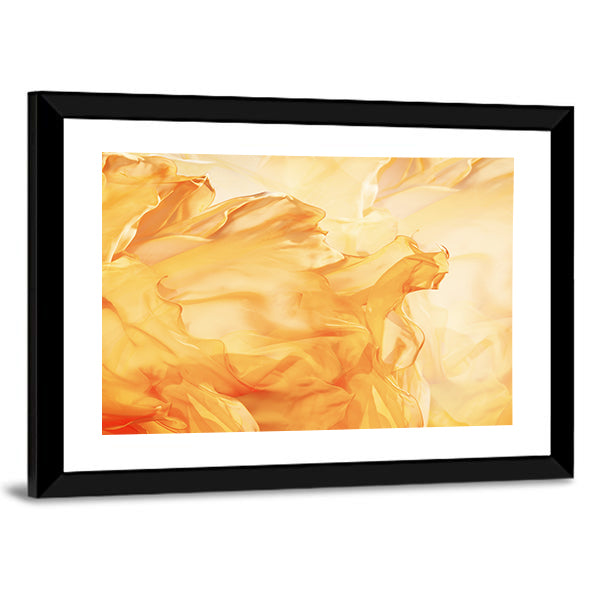 Golden Flowing Fabric Abstract Canvas Wall Art