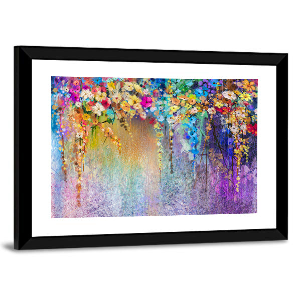 Cascading Watercolor Floral Abstract Canvas Wall Art