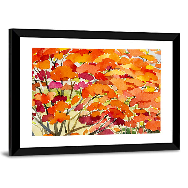 Peacock Flowers Watercolor Abstract Canvas Wall Art