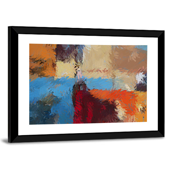 Hand-drawn Textured Abstract Painting Canvas Wall Art
