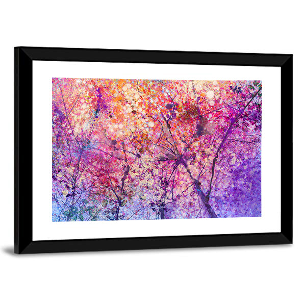 Cherry Blossom Flower Abstract Canvas Wall Art