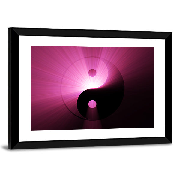 Tai Chi Yin Yang Symbol Light Flare Canvas Wall Art