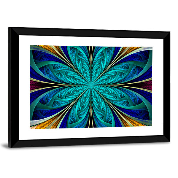 Multicolored Fractal Flower Canvas Wall Art