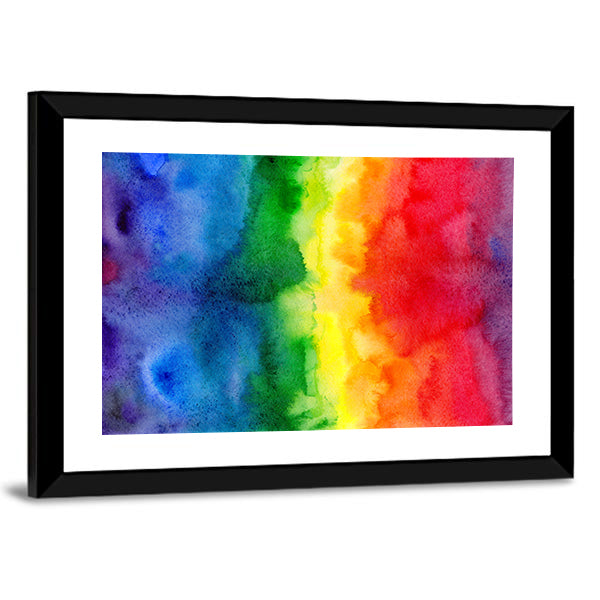 Watercolor Rainbow Gradient Canvas Wall Art