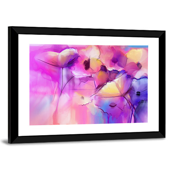 Tulip Flowers Abstract Canvas Wall Art