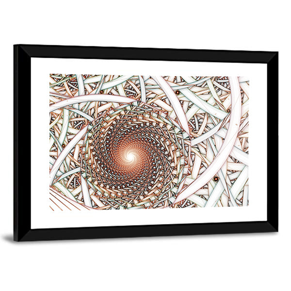 Shiny Fractal Spiral Canvas Wall Art