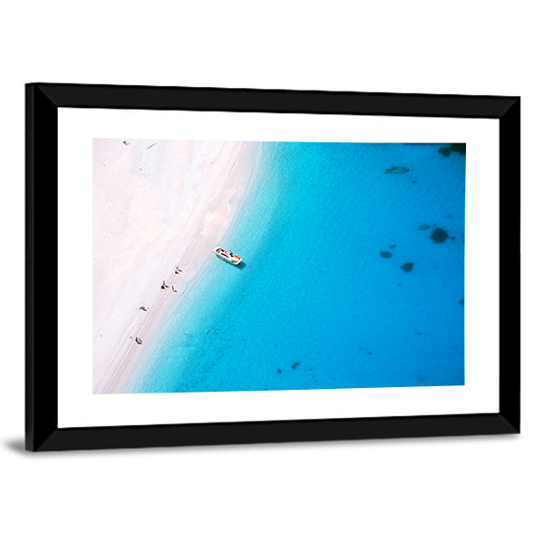 Aerial Beach on Zakynthos Island Canvas Wall Art