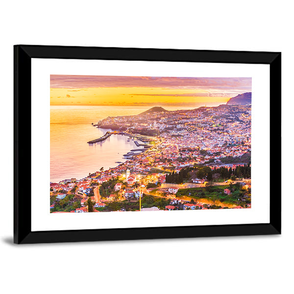 Madeira Island Sunset Harbor Canvas Wall Art