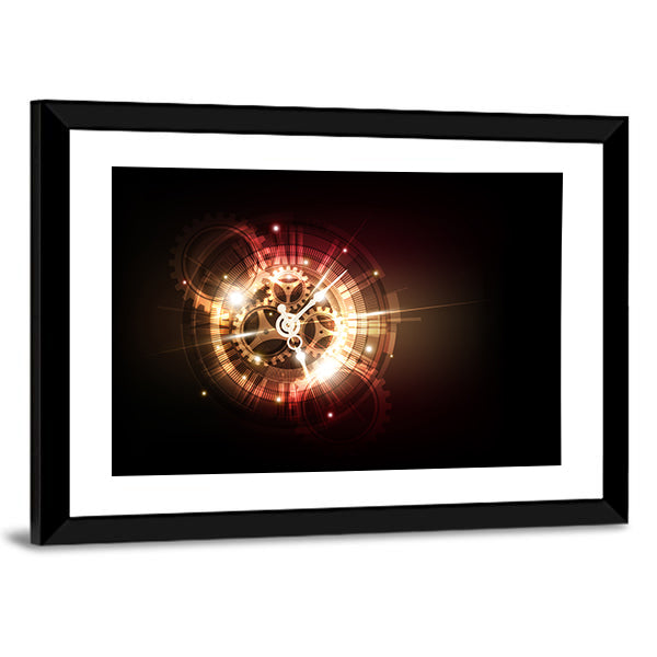 Clock Time Machine Concept Canvas Wall Art