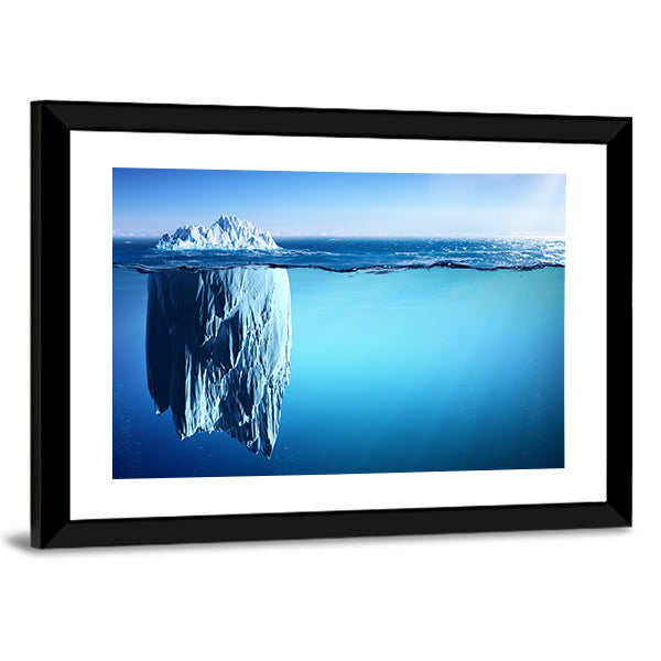 Iceberg Floating On Sea Canvas Wall Art
