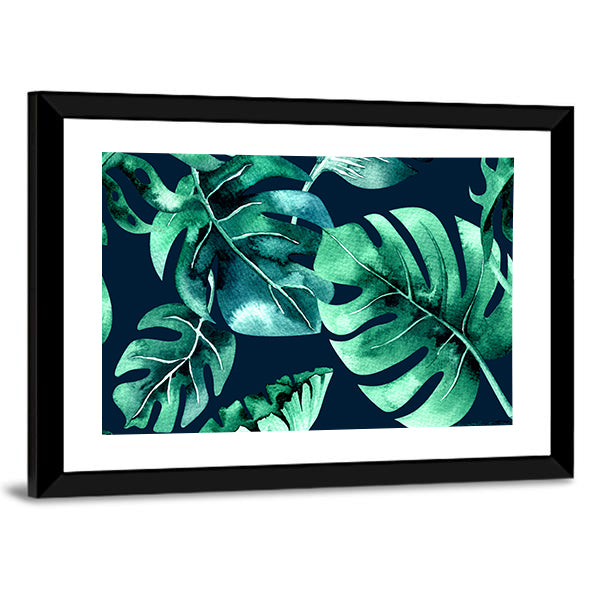 Dense Tropical Leaf Pattern Canvas Wall Art