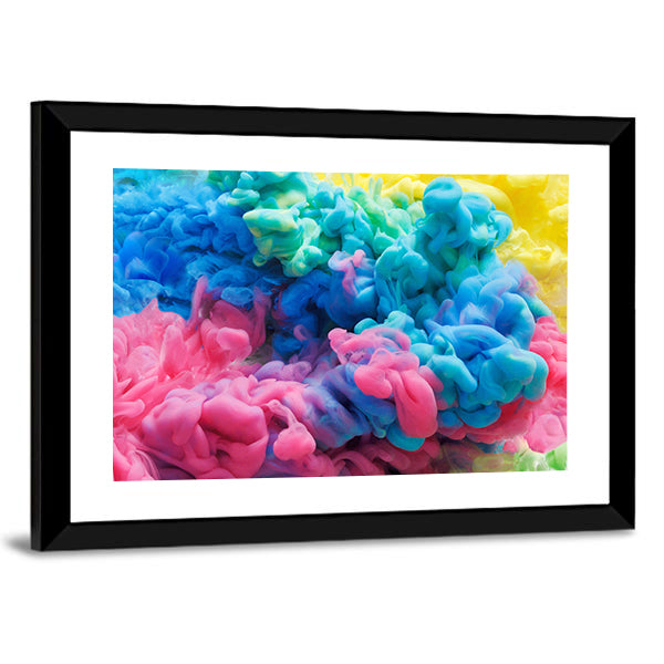 Colorful Acrylic Ink Swirls Canvas Wall Art