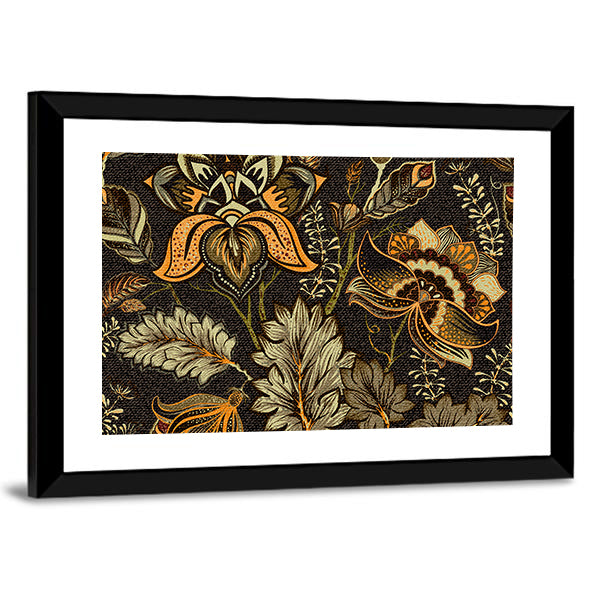Vintage Ethnic Floral Texture Canvas Wall Art