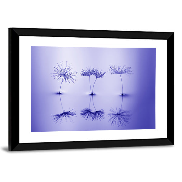 Dandelion Seeds on Water Canvas Wall Art