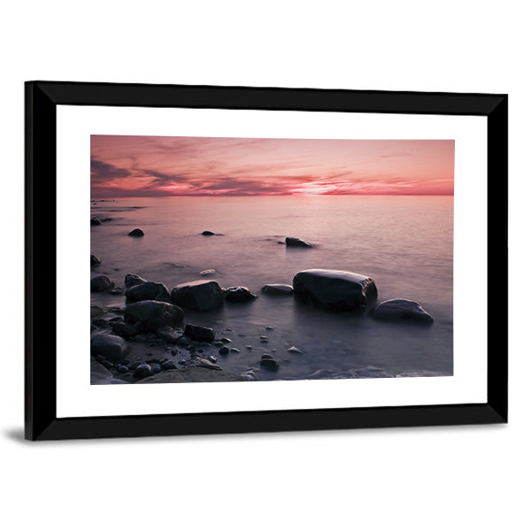 Lakeshore at Sunset in Michigan Canvas Wall Art
