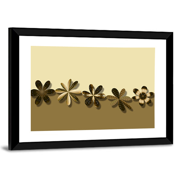 Brown Fantasy Flowers Canvas Wall Art