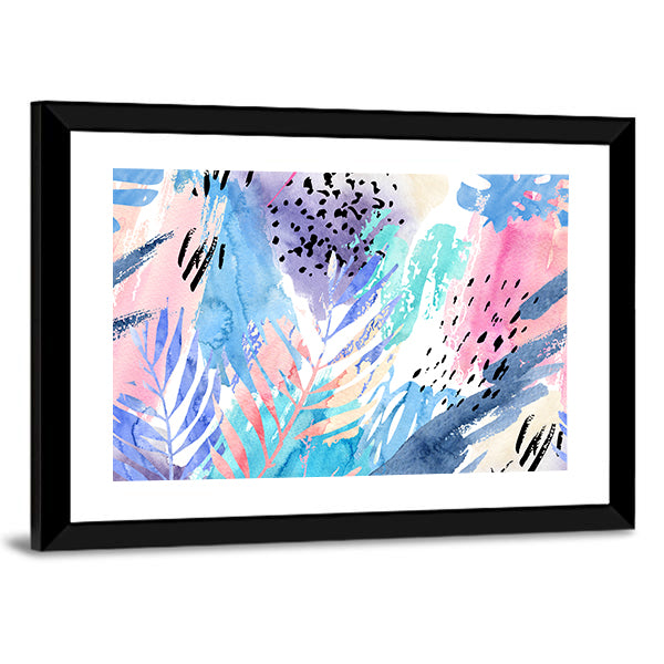 Shabby Tropical Leaves Canvas Wall Art