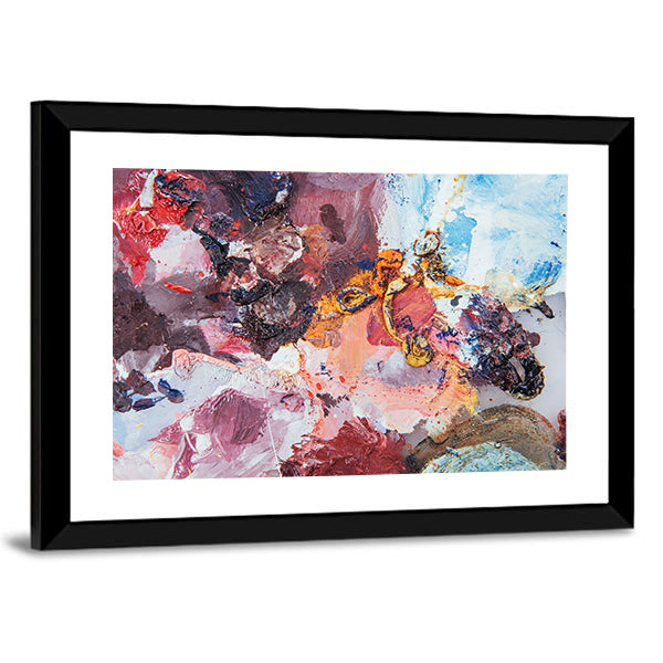 Multicolored Impasto Brushstrokes Canvas Wall Art