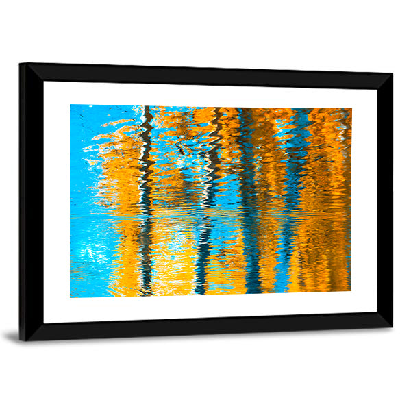 Autumn Reflections In Water Canvas Wall Art