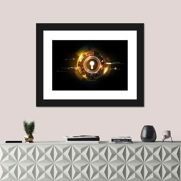 Glowing Keyhole Abstract Canvas Wall Art