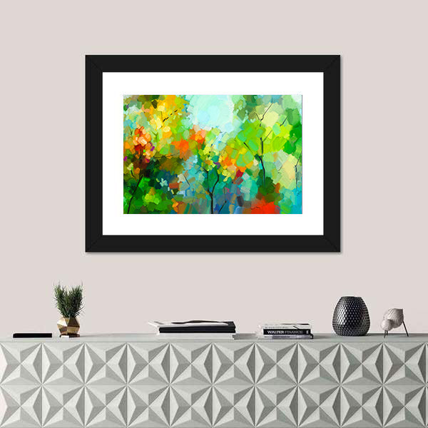Spring Forest Abstract Canvas Wall Art