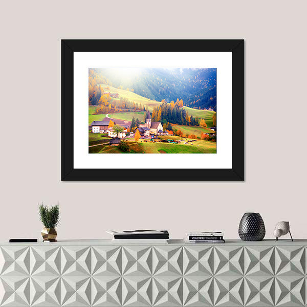 Santa Maddalena Village at Sunrise Canvas Wall Art