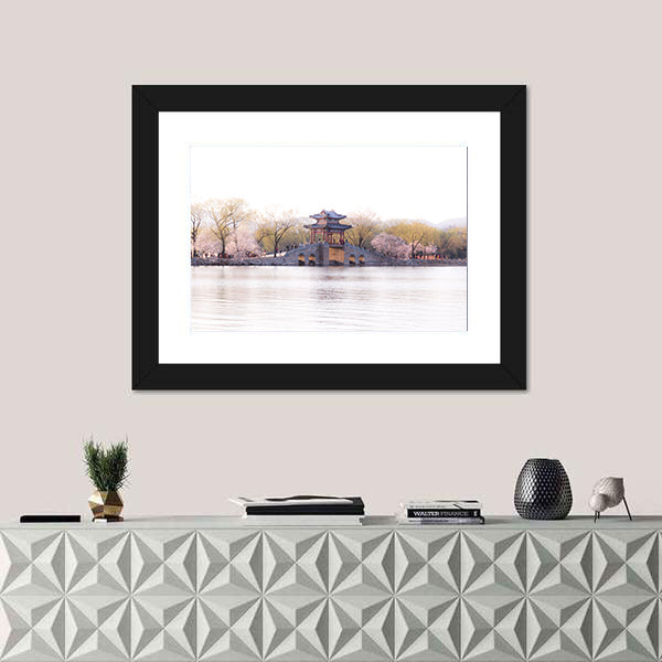 Beijing Palace with Cherry Blossoms Canvas Wall Art