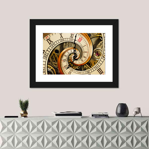 Antique Old Clock Canvas Wall Art