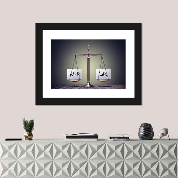 Work and Life Balance Scale Canvas Wall Art