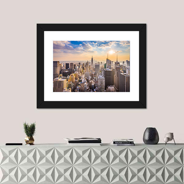 Manhattan Skyline with Empire State Building Canvas Wall Art
