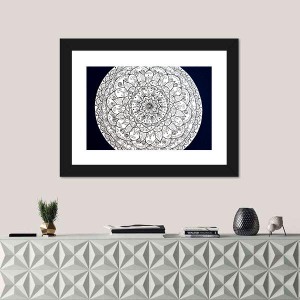 Ornamental Flower Mandala Canvas Wall Art