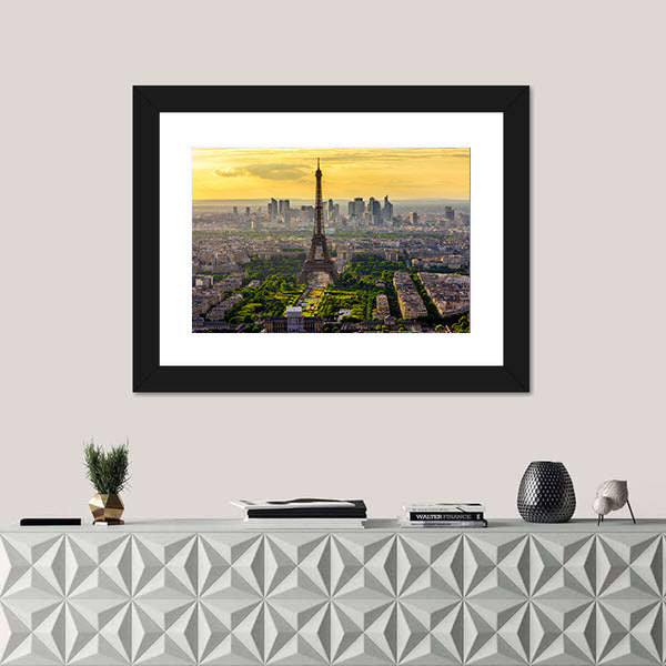 Eiffel Tower at Sunset, Paris Skyline Canvas Wall Art