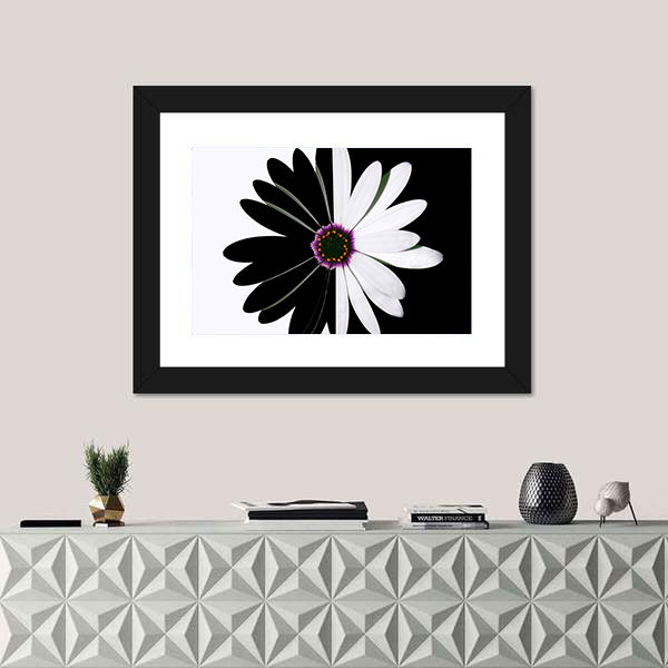 Black And White Flower Canvas Wall Art