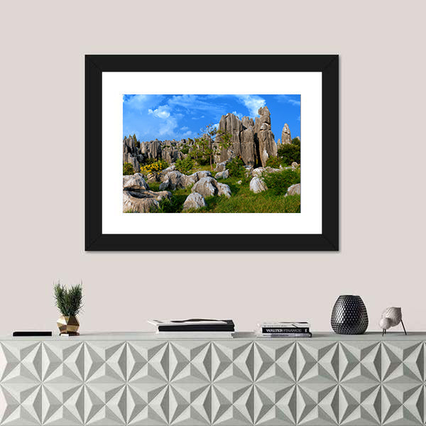 Stone Forest In Yunnan China Canvas Wall Art