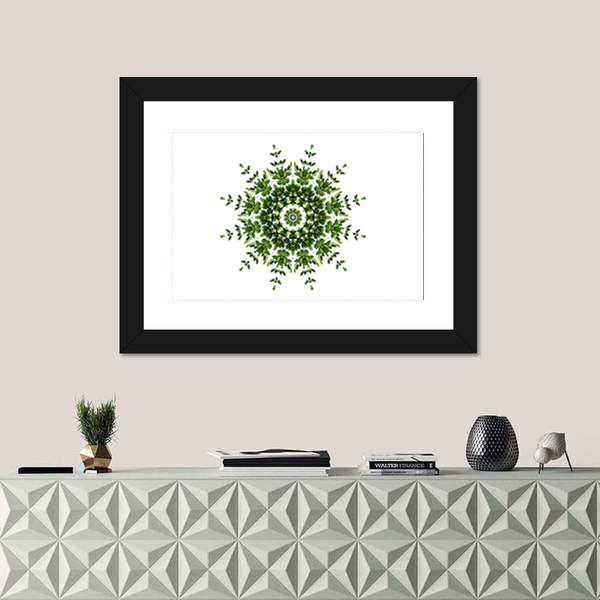 Green Mandala Pattern Canvas Wall Art