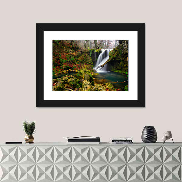 Waterfall In The Forest Canvas Wall Art