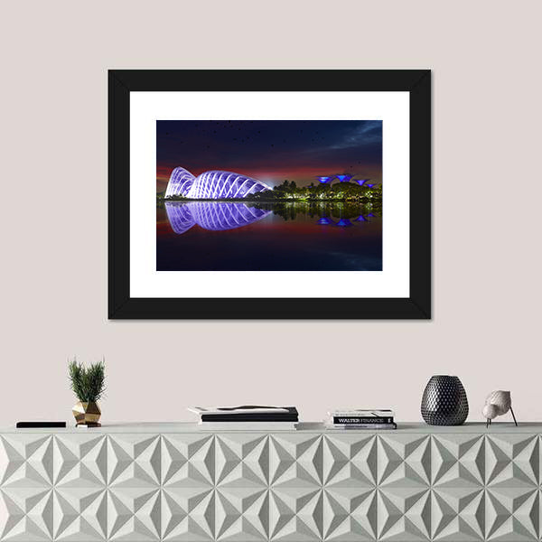 Singapore Gardens By The Bay At Night Canvas Wall Art