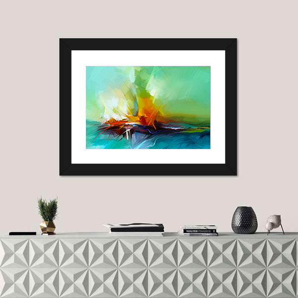 Stormy River Abstract Canvas Wall Art