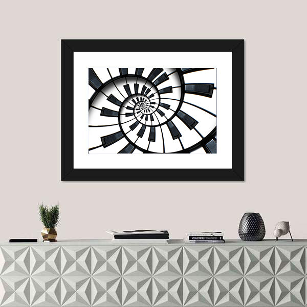 Spiral Piano Keyboard Canvas Wall Art
